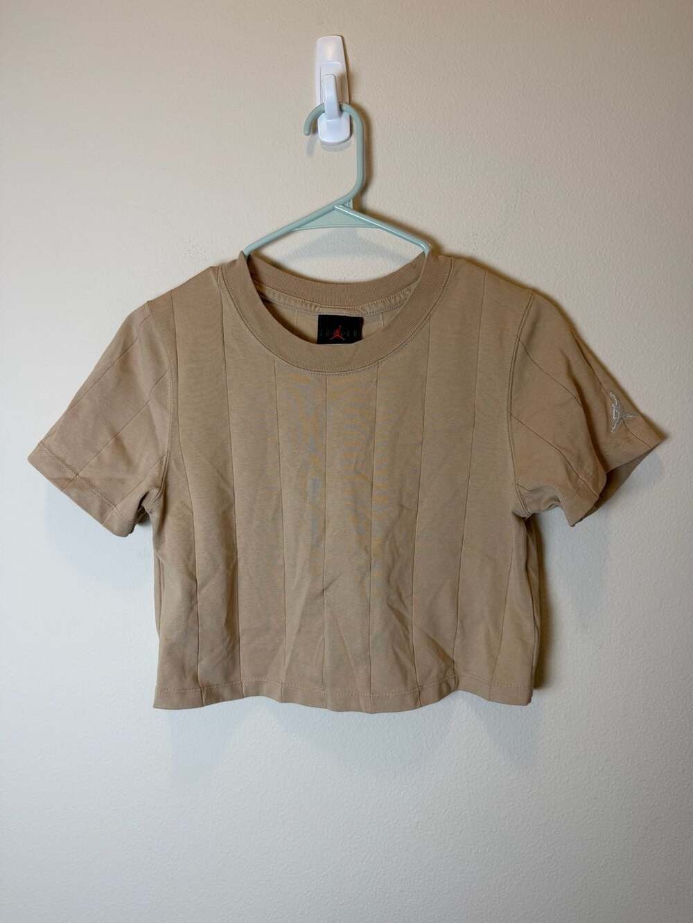 Jordan Knit T-Shirt Size XS Desert Khaki Crop Top